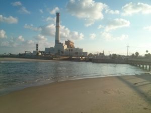 The pillar and the nearby Reading Power station