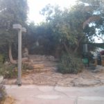 The garden and the small waterfall below and around the memorial pillar  - Allenby