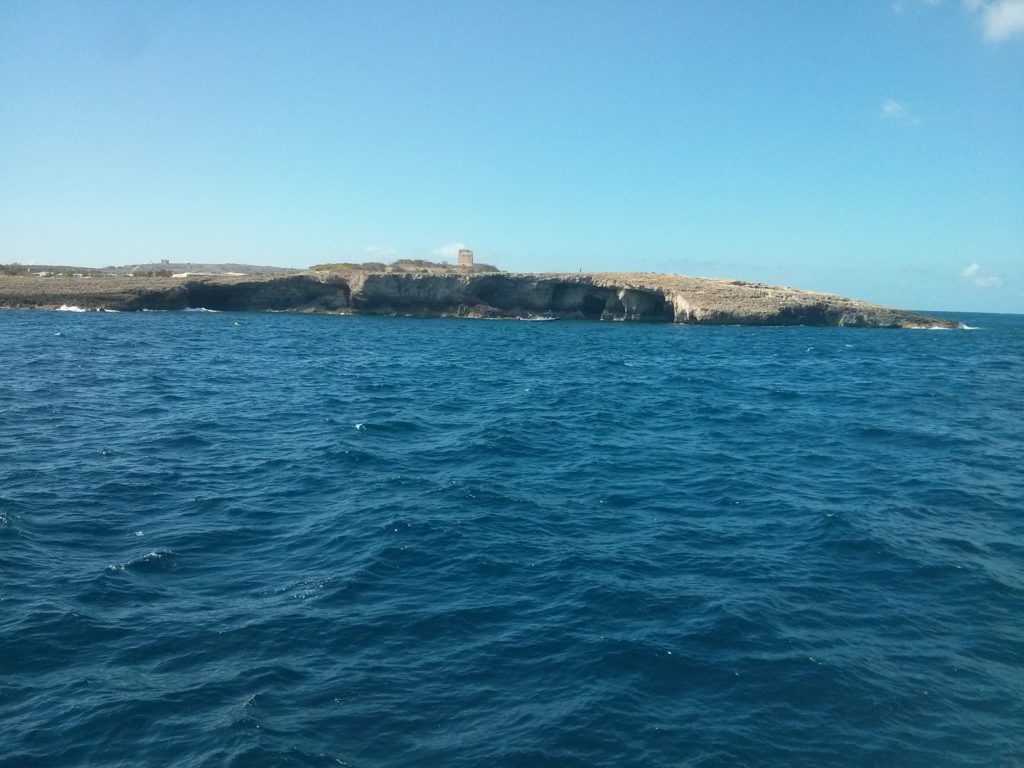 The cliffs on the North-East of Malta main island - Comino