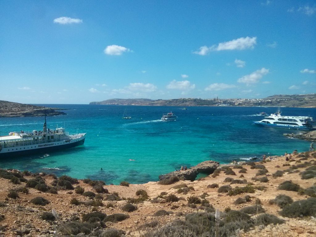 Blue Lagoon - packed with tourists but still worth a visit. I guess you understand why it is called the blue lagoon =) - Comino