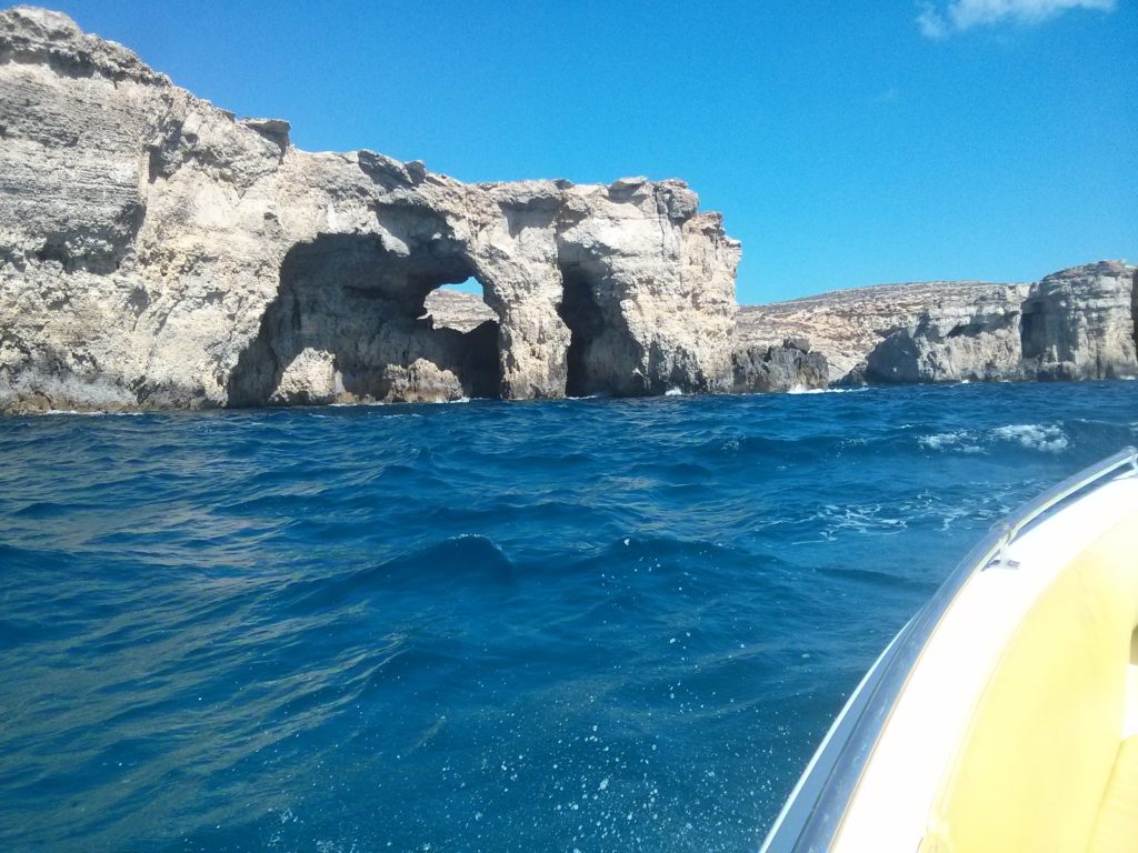 We took a ride in a boat to the caves and grottoes on the other side of the Blue Lagoon - Comino