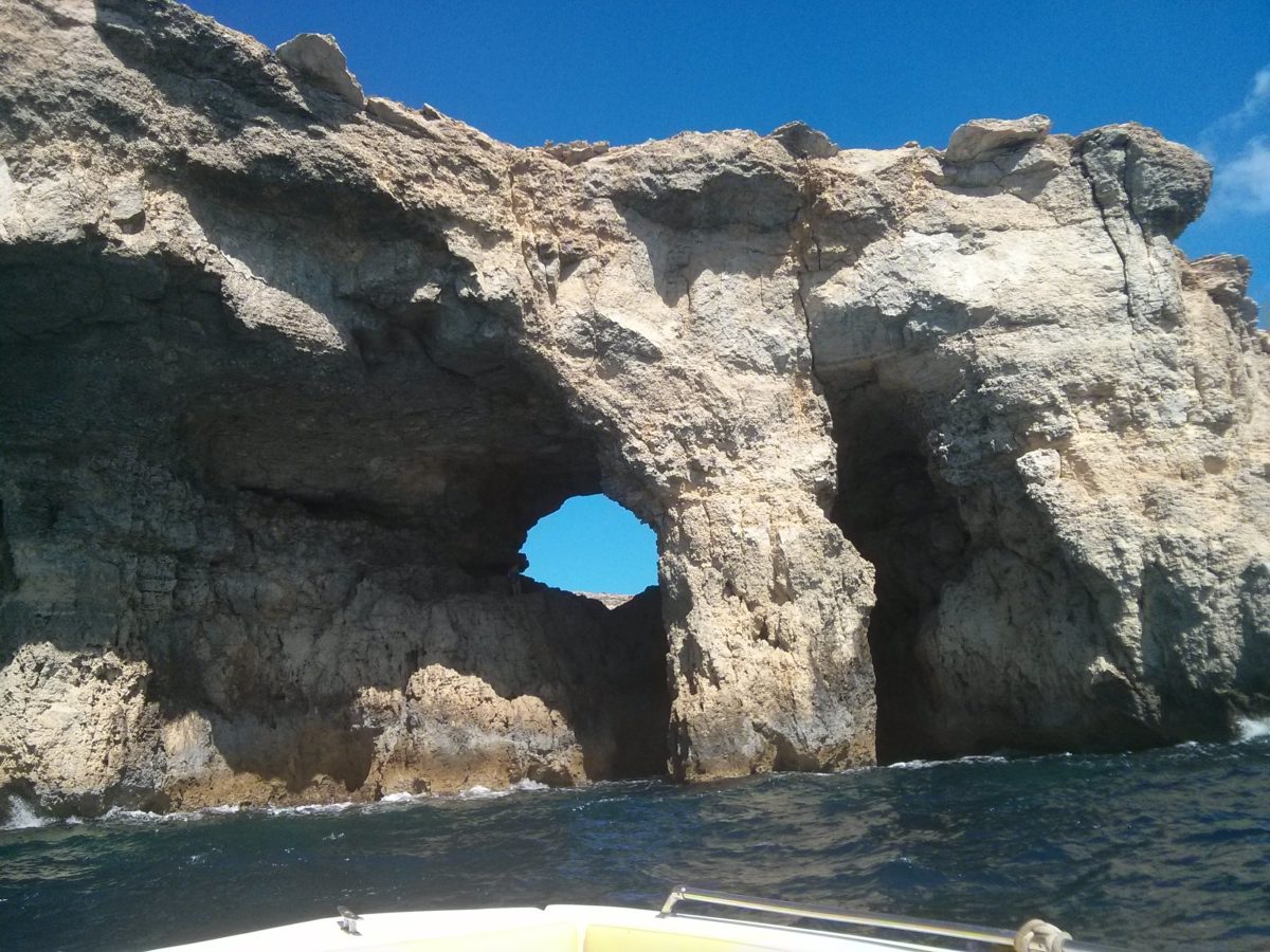 We took a ride in a boat to the caves and grottoes on the other side of the Blue Lagoon - Comino