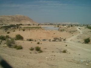 This Herod's palace from across the stream. - Hasmonean