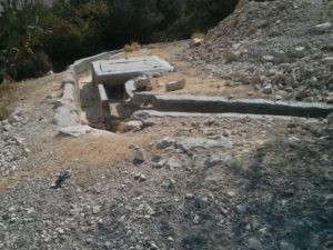 Crossing the aqueduct - which is dry in this point - Hasmonean
