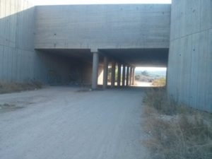 Crossing a new bridge under road 444 - Al-Lubban