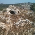 The ruins of the Crusader tower, used to stand in the middle of the village (and ruins of houses in it)