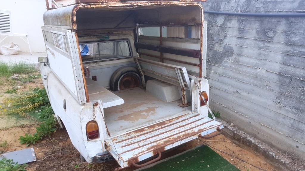 The back - the cabin with seats and roof. The roof is made of steel - Sussita car