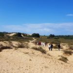 Getting closer to the sea, the stream past the sand on the sea shore. You can see Palmachim desalination facility.