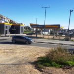 The gas station of El-Fawwar and the hill above it    - South mount Hebron