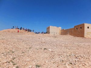 Next to it is the Rujum A-Naka that gave the police its name, a pile of stones belong to the Israelite era.