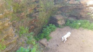 Third cave with the round rock that used to sill the cemetery and prevent ritual impurity (Tumah) from the living. - Pi-Glilot