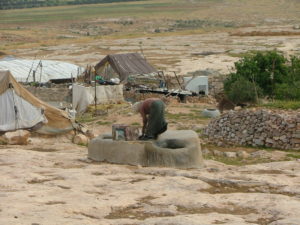 The water supply here, in the Arab villages called "Hirbe" (="ruins"), is based on cistern and wells