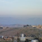 Looking east from the settlement of Carmel on the edge of the desert and the Mountains of Jordan