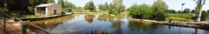 The pond and the reconstructed flour mill. During 1936-1939 Arab revolt, gangs used the place as a base to attack near Jewish cities (i.e. Ramat Gan). To prevent it the British took over it and used it as a base. In 1948, when they left, they throw everything into the pond. In 1950's some youth guides took out hand grenades and got hurt when they exploded. PM Ben gurion ordered the Engineering corps to clear the place from explosives, and they used it as a place to practice - and all the building that were left here exploded. - 7 mills