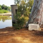 Historical measuring device - This device used for measuring the flowing of the water in the river, it is a remain from the glorious days of the river when 30,000 cubic meter of water per hour. In big floods it got up to 1,000,000 cubic meter per hour, those happened in 1955 and 1992. Those days 300 cubic meter of Sewage treated water are run into the water. While 2,500 of clear water are needed to recover the river.