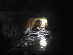 The spring pool and the lower entrance - Tel Gibeon