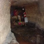 The spring tunnel about 60 meter long, 2*2 meter. Wonderful of chiseling. The guys there are trying determine what is the age of the tunnel. Those tunnels are dug in order to increase the water flow by allowing it to run easily in the tunnel instead through the rock. - Tel Gibeon