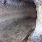 The spring tunnel about 60 meter long, 2*2 meter. Wonderful of chiseling. The guys there are trying determine what is the age of the tunnel. Those tunnels are dug in order to increase the water flow by allowing it to run easily in the tunnel instead through the rock. - Tel Gibeon