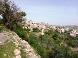 Looking North from the edge top of the tell to El-Jib village houses - Tel Gibeon