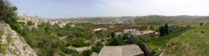 Panorama view looking from North to the East. On the horizon one can see Ramallah. - Tel Gibeon