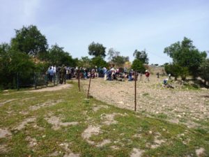 While I was down in the spring the rest of the group listened to the explanations about the winery. - Tel Gibeon