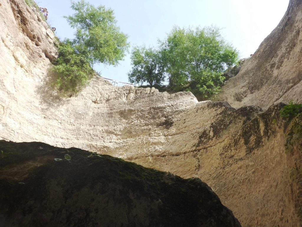 Looking up half the way down - Tel Gibeon