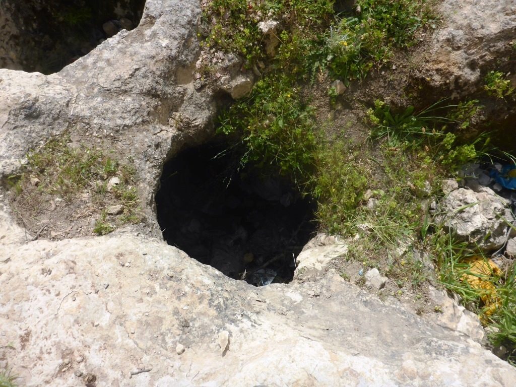 The winery cellars used to hold the jars of wine - Tel Gibeon