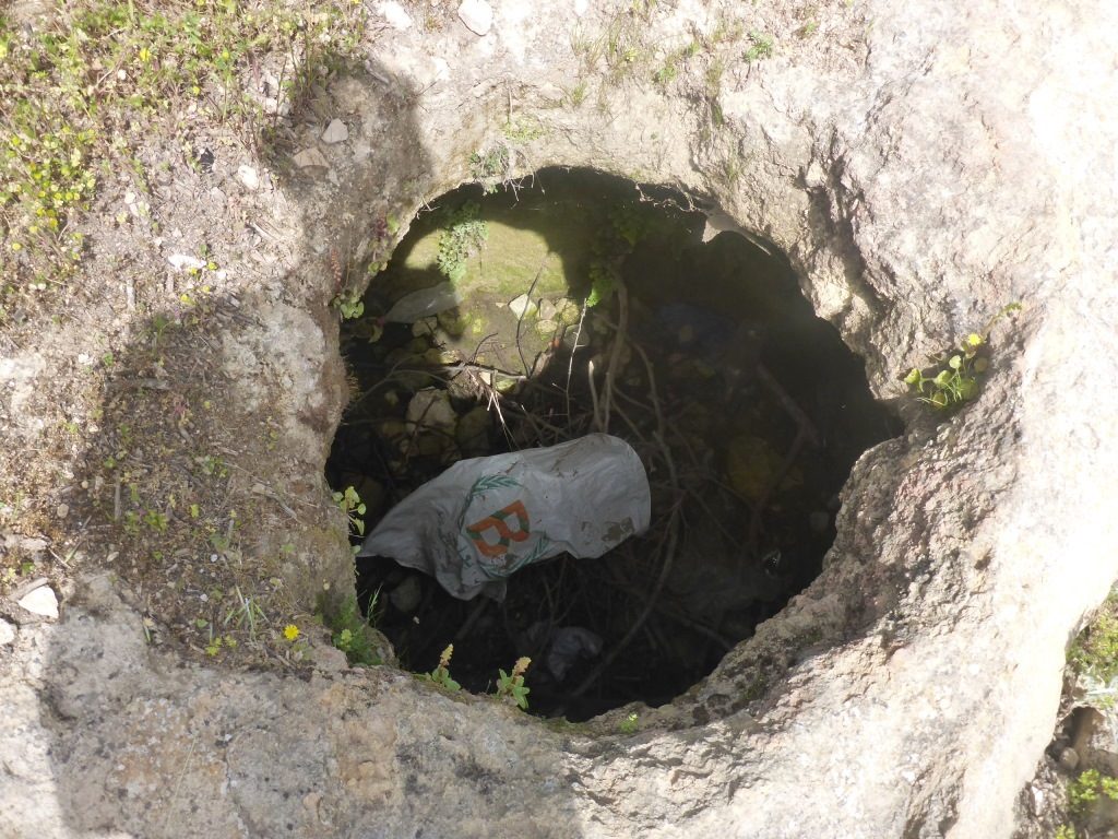 The winery cellars used to hold the jars of wine - Tel Gibeon