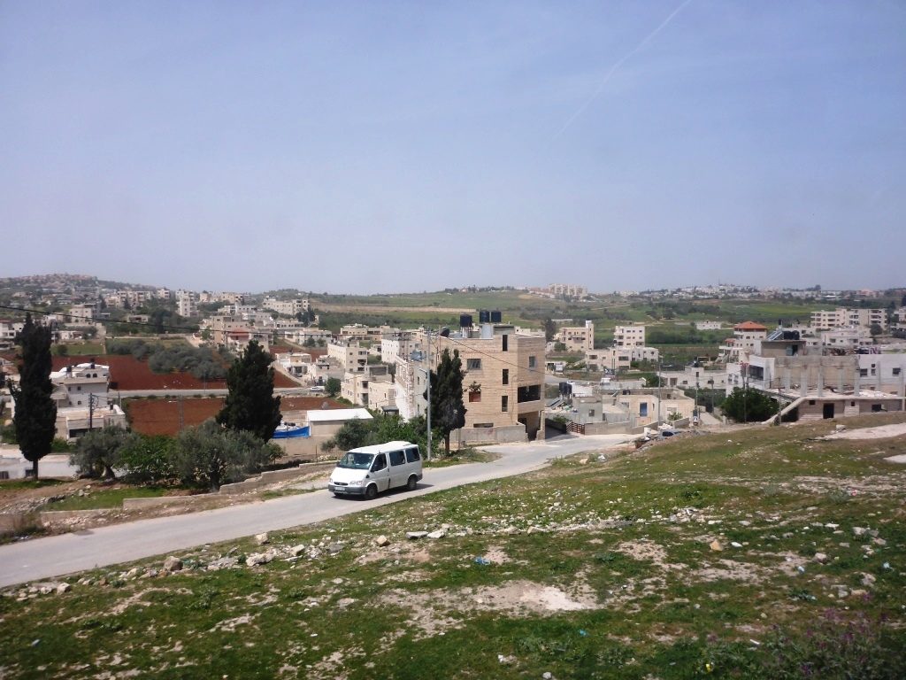 Israeli settlements West to El-Jib: Har Samuel (part of Giv'at Ze'ev), Givon HaHadasha, Giva't Ze'ev. - Tel Gibeon