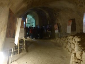 A hall leading to the large cistern with an exhibition on the digging of the theater and the royal hosting hall - Herodium