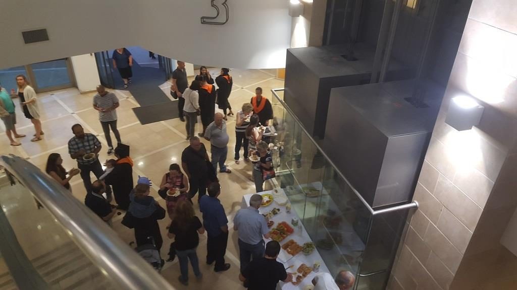 The light refreshments for the Technion graduate students. As a undergraduate student we use to sneak and eat each time there was a ceremony. Now I can without hiding :-) - Technion