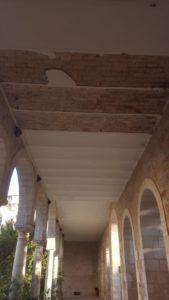 Inside of Saint-Etienne basilica courtyard