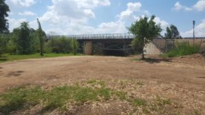 The railway bridge over the Yarkon and the pillbox