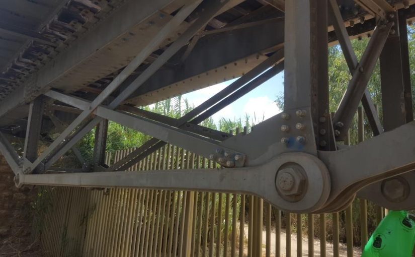 Yarkon river sources and railway bridge