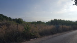 The Hermon mountain in the morning haze