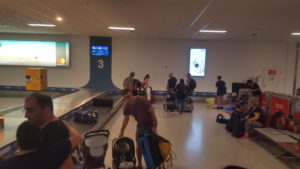 Parents waiting for the kids belongings in Athens airport