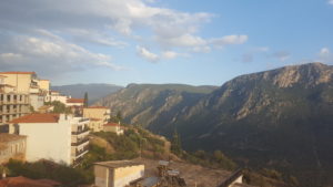 The valley and mountains below Delphi