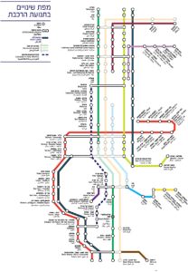 train lines in Israel this week - the shadowed lines were canceled this week