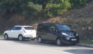 Greece roads - SsongYung Tivoli 4x4 and the Nissan Mini Van