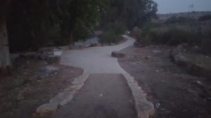 The promenade along the artificial lake Kfar HaNassi Hydroelectric power plant - The raging Jordan river