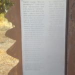 An information sign showing the words of Eliezar Segal, the Moshava chairman, during the fight on 1948: "I will not retreat from here. I was born here, and here I will die". Mishmar HaYarden