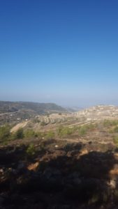 The costal plain in the distance, Kfira stream and Katana below an Tel kfira on the right