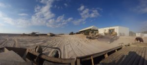 The armored D9 shed and the soil infront of it