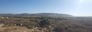 In the distance the you can see Mount Carmel and its edge