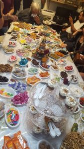 The traditional Mimouna table of sweets and candies