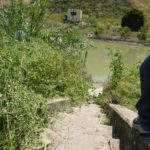 Stairs going down to the water - the Yarmouk river