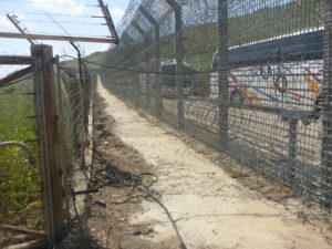 The new and old border fences.  - The Hejaz railway tunnel