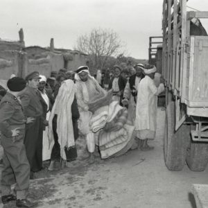 International force escorting the evacuation of Iraq al-Manshiyya in 1948 (from the photo collection of Beno Rothenberg)