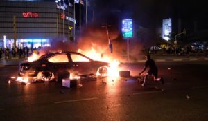 Azrieli junction yesterday (source: Haaretz) - Ethiopian riots
