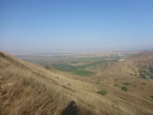 A view to the valley between mount Bental and mount Avital - volcanoes